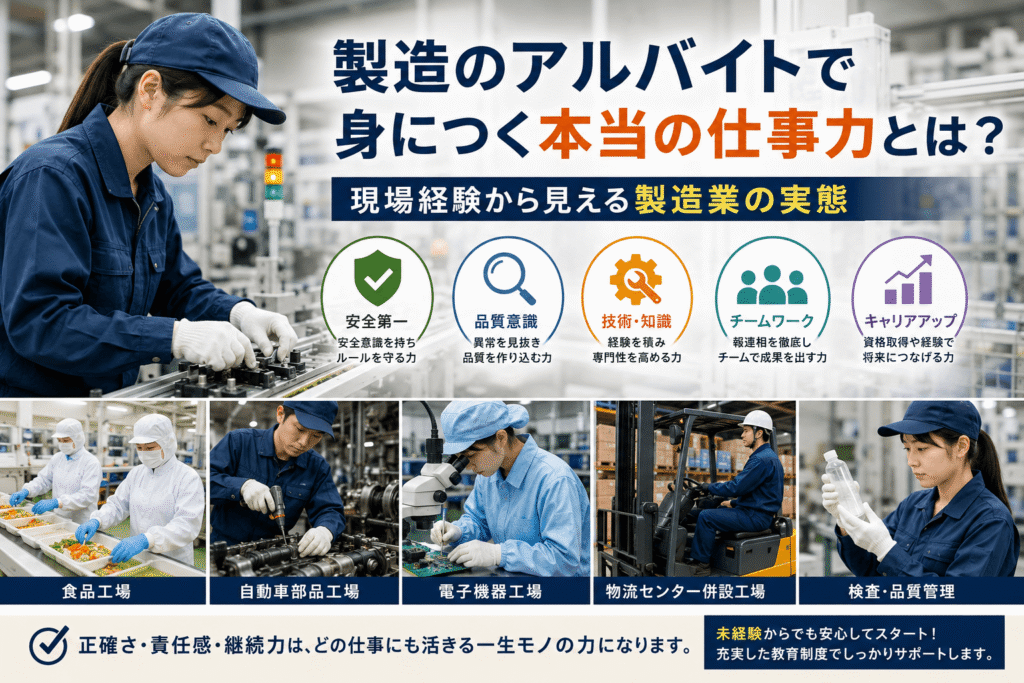 製造のアルバイトでスキルアップ!未経験からでも始められる