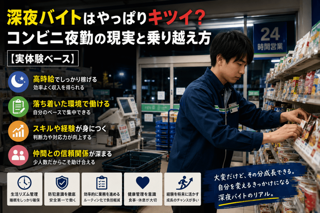 深夜バイトはやっぱりキツイ?コンビニ夜勤の現実と乗り越え方