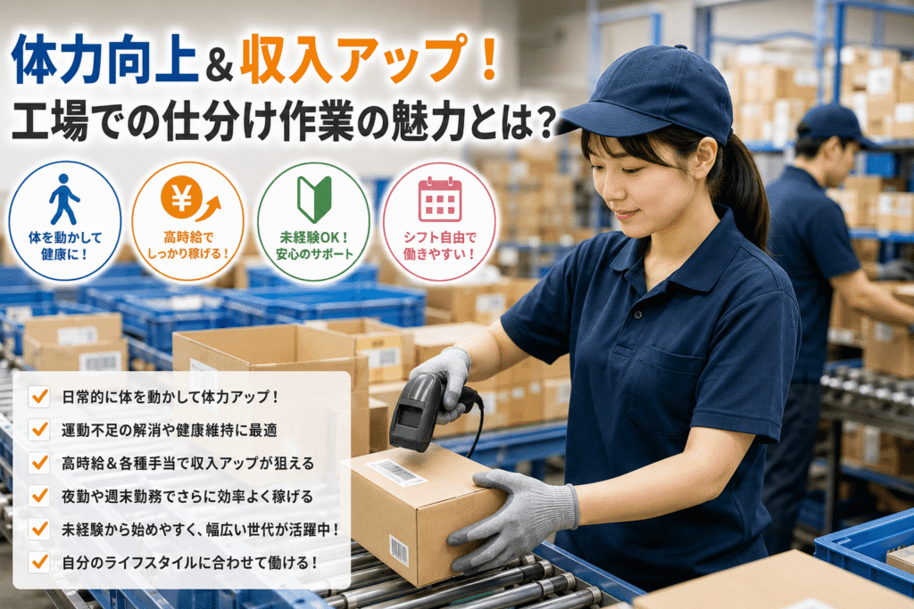 体力向上&収入アップ!工場での仕分け作業の魅力とは?