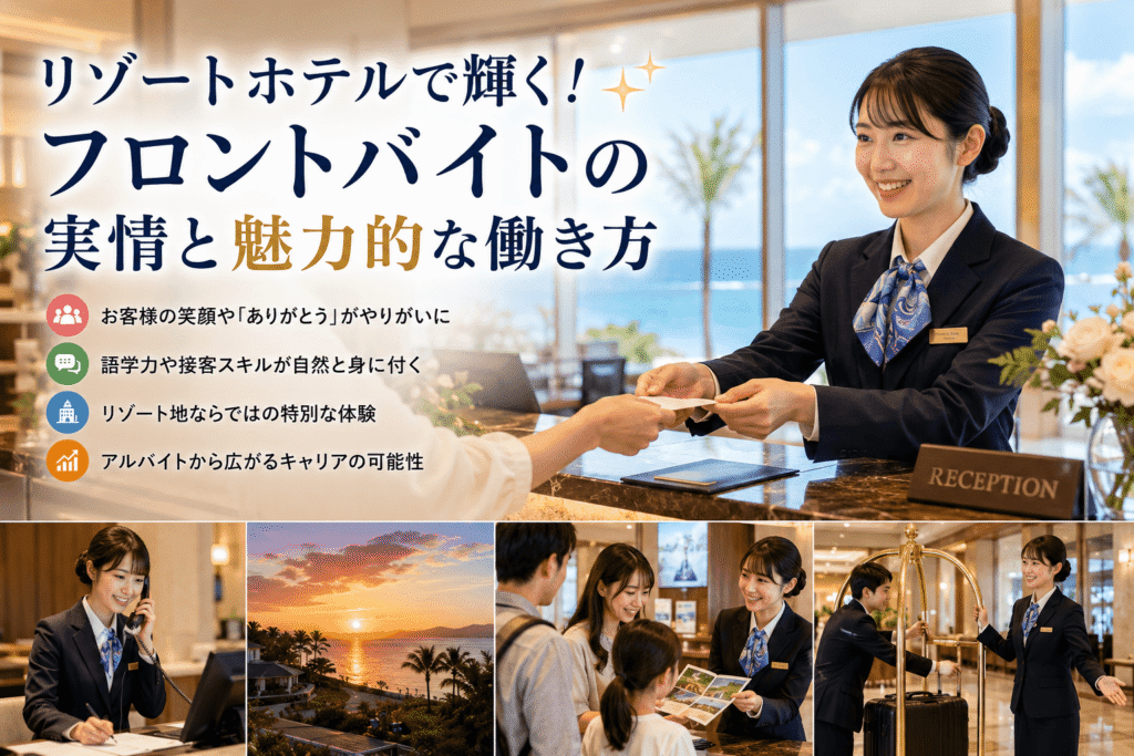 リゾートホテルで輝く！フロントバイトの実情と魅力的な働き方