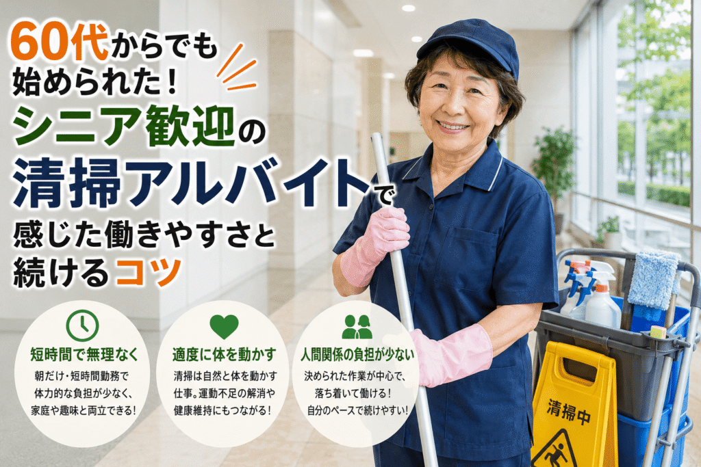 あなたの街でも見つかる！シニア歓迎の清掃アルバイト特集