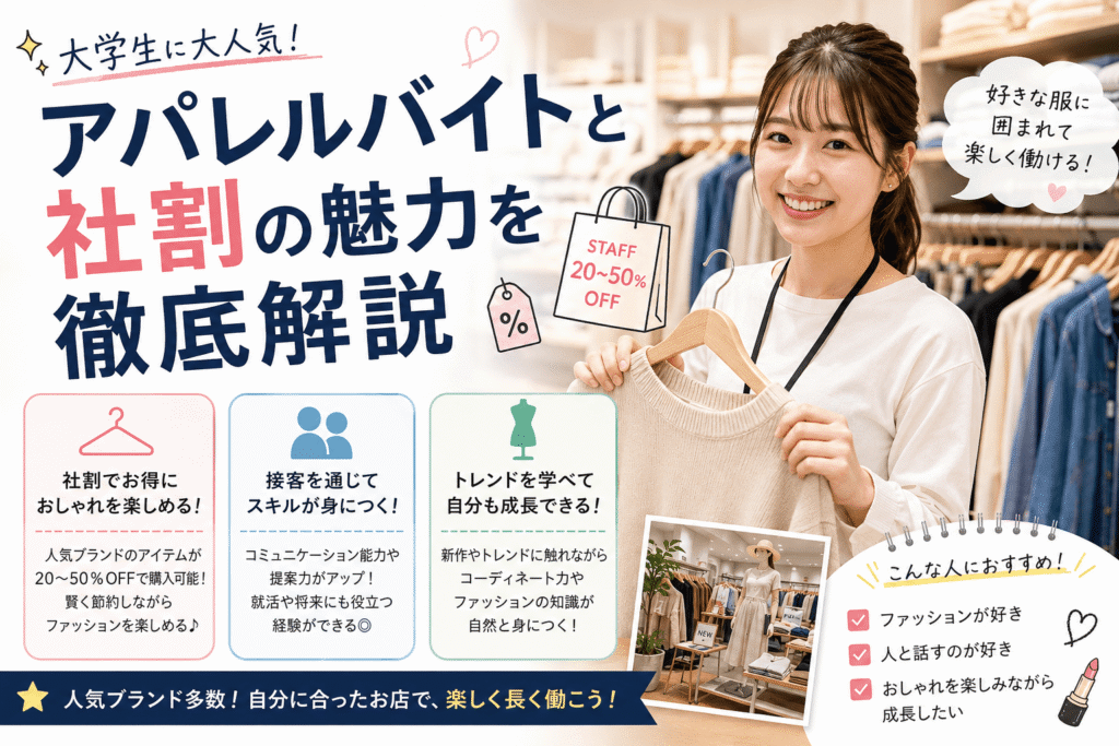 大学生に大人気!アパレルバイトと社割の魅力を徹底解説