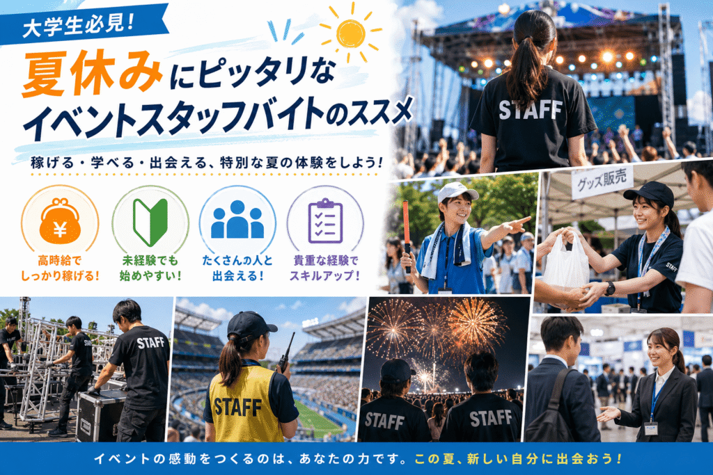 大学生必見！夏休みにピッタリなイベントスタッフバイトのススメ