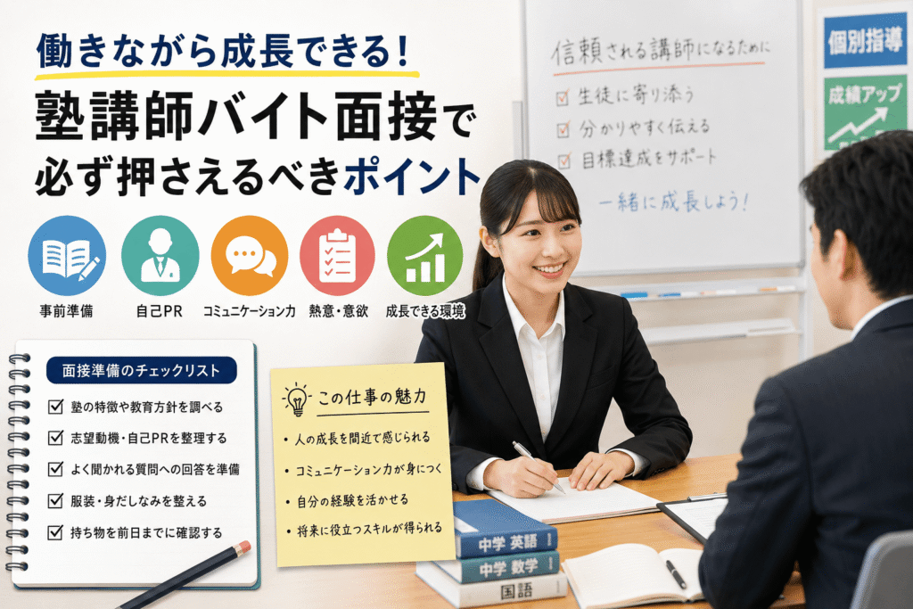 働きながら成長できる!塾講師バイト面接で必ず押さえるべきポイント