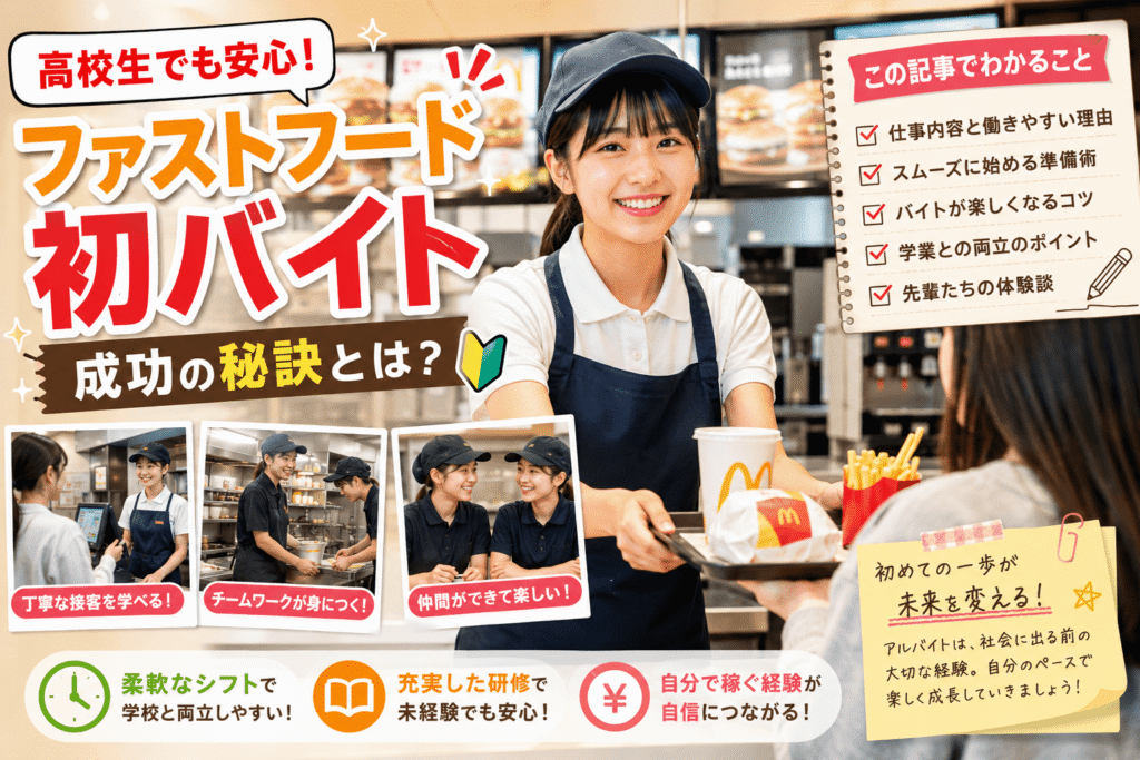 高校生でも安心!ファストフード初バイト成功の秘訣とは?