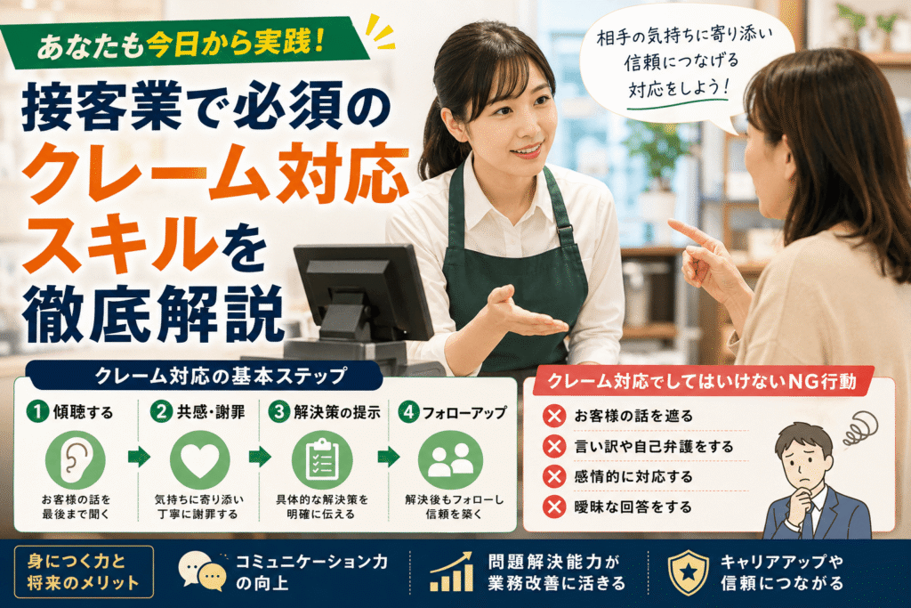 あなたも今日から実践!接客業で必須のクレーム対応スキルを徹底解説