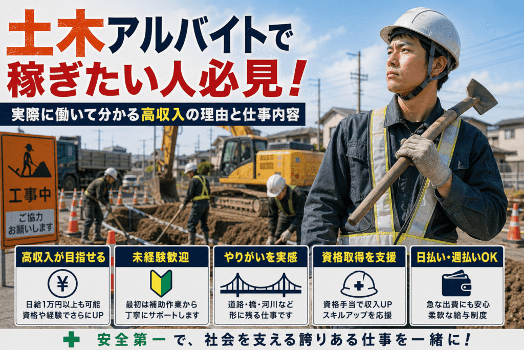 土木アルバイトで稼ぎたい人必見!高収入の理由とは?
