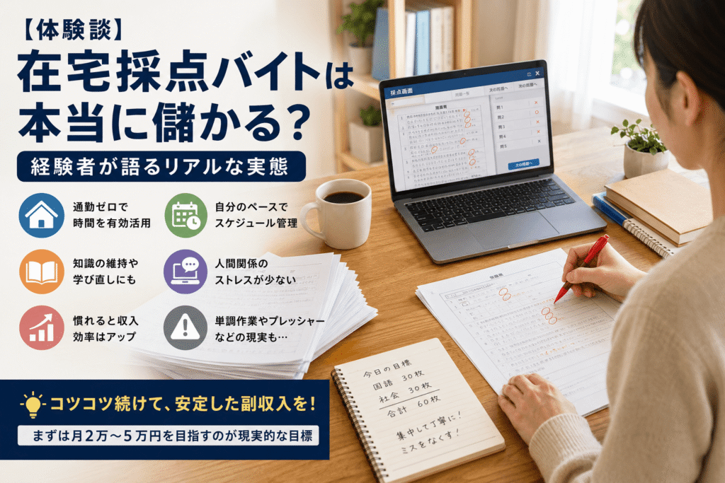 【体験談】在宅採点バイトは本当に儲かる?その実態に迫る