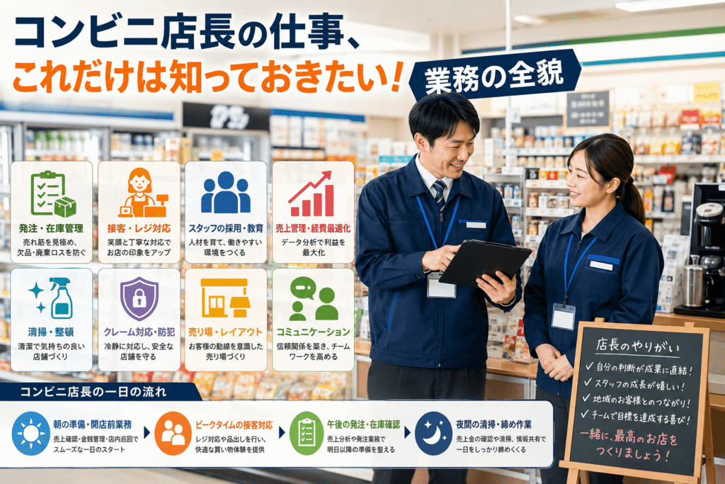 コンビニ店長の仕事、これだけは知っておきたい!業務の全貌