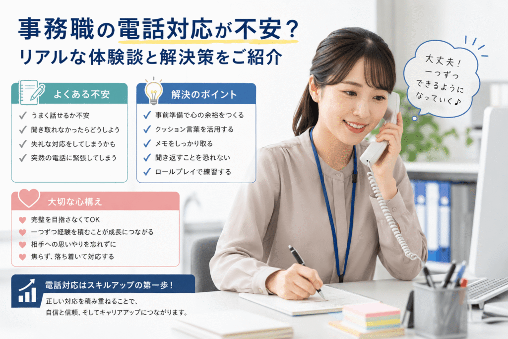 事務職の電話対応が不安?リアルな体験談と解決策をご紹介