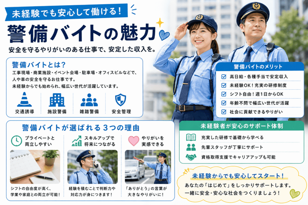 警備バイトのメリットと注意点