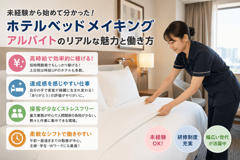 高時給で短時間OK!ホテルベッドメイキングのアルバイトの魅力