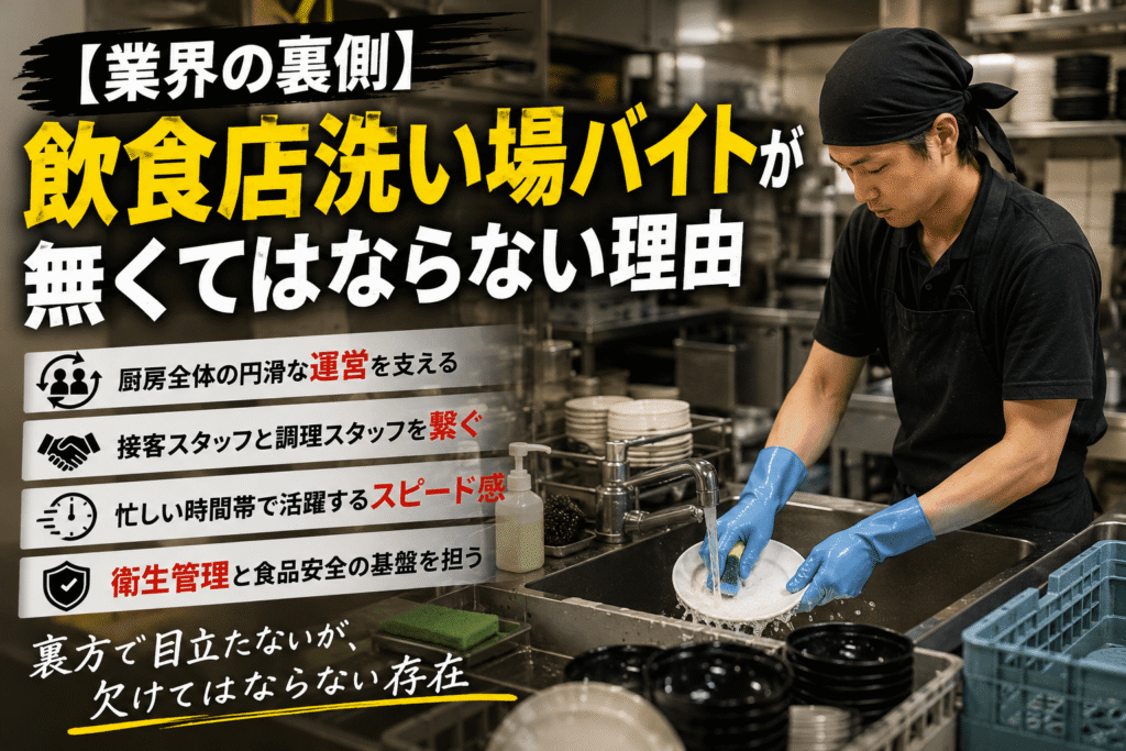 【業界の裏側】飲食店洗い場バイトが無くてはならない理由