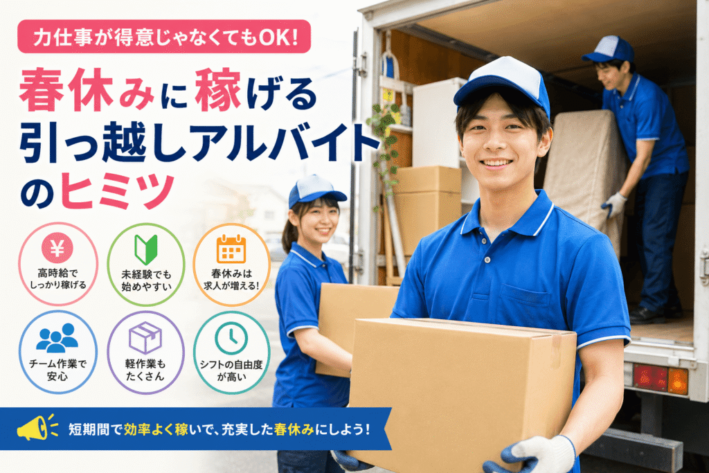 力仕事が得意じゃなくてもOK!春休みに稼げる引っ越しアルバイトのヒミツ