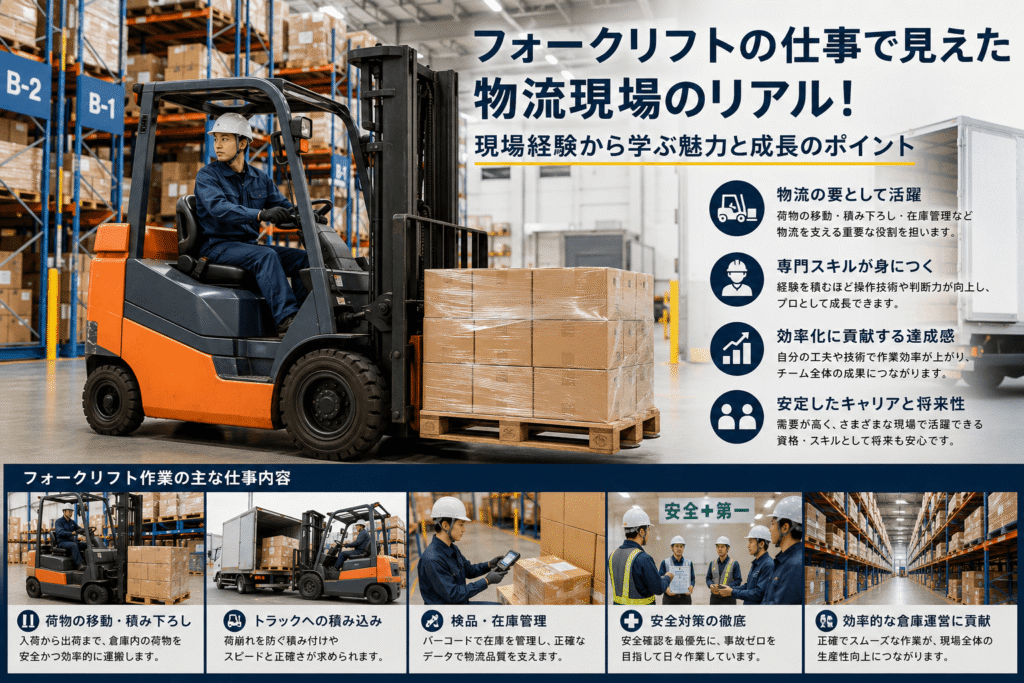 倉庫作業の主役!フォークリフトを使った仕事の魅力とやりがい