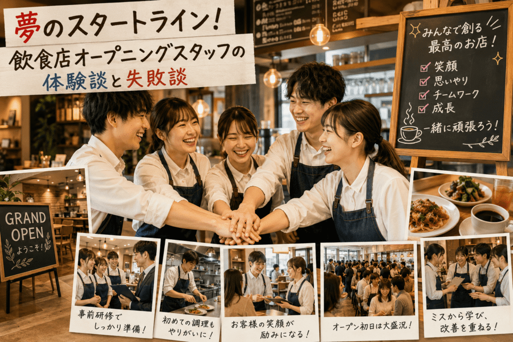 夢のスタートライン！飲食店オープニングスタッフの体験談と失敗談