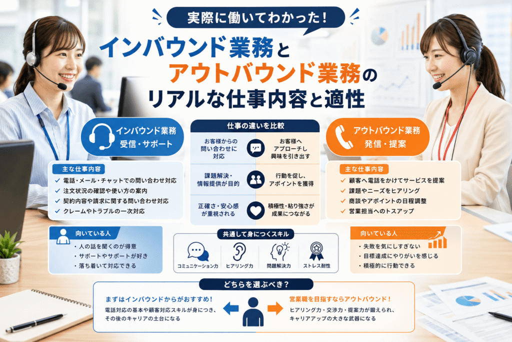 知っておきたい！インバウンド業務とアウトバウンド業務別の仕事内容・特徴