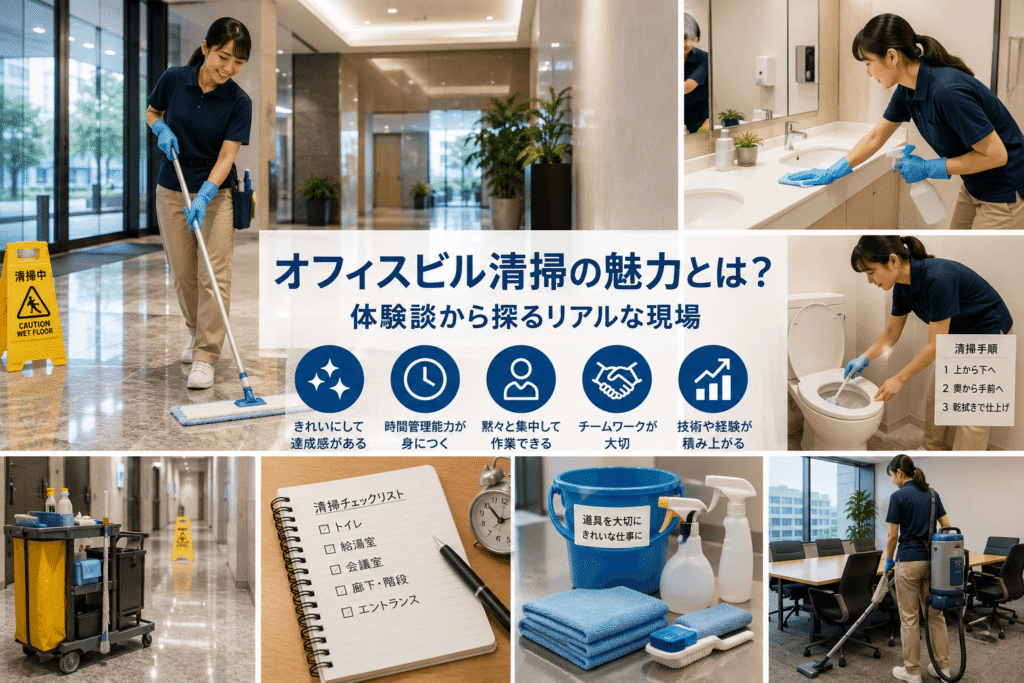 オフィスビル清掃の魅力とは?体験談から探るリアルな現場
