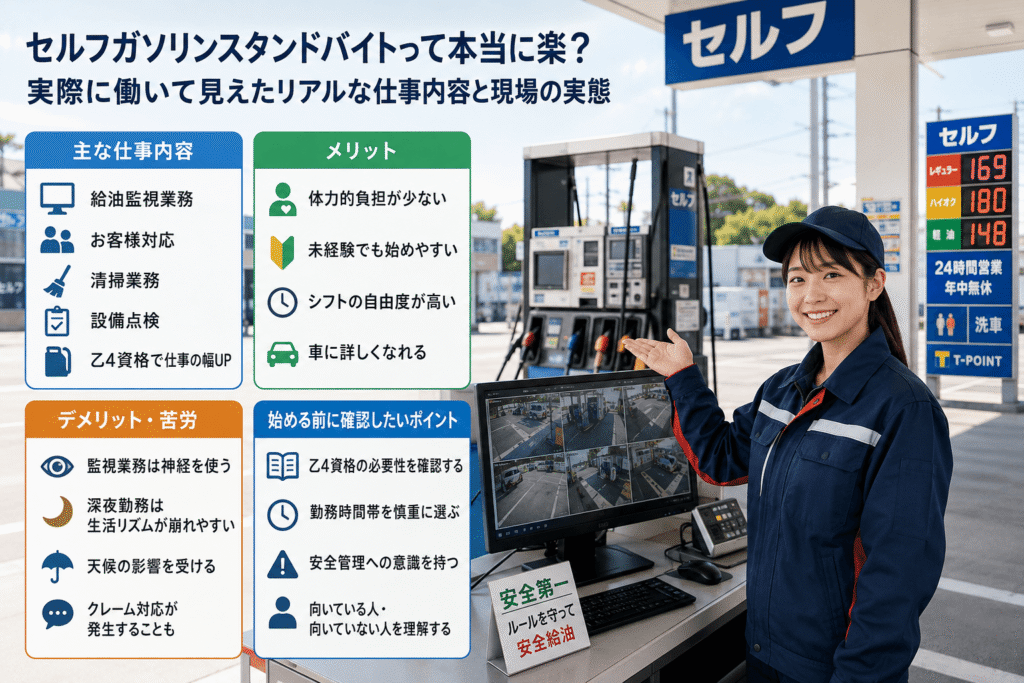 セルフガソリンスタンドバイトって本当に楽？知られざる業務の裏側とは