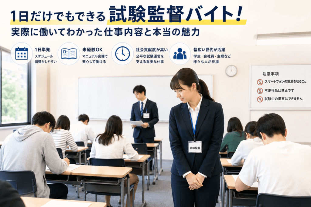 1日だけでもできる試験監督バイト！その仕事内容と魅力とは？