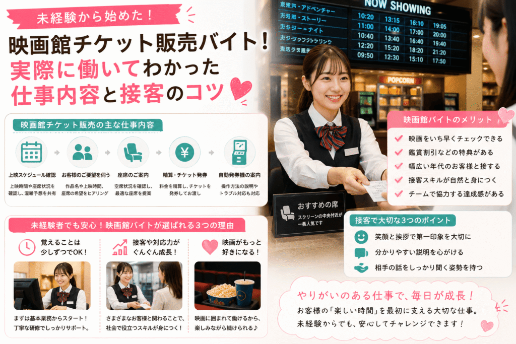 初心者でも安心!映画館チケット販売の仕事内容とコツ