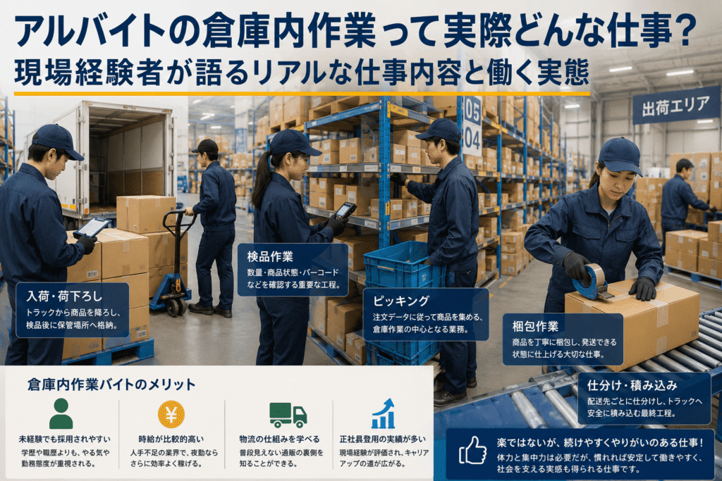 アルバイトの倉庫内作業ってどんな仕事？