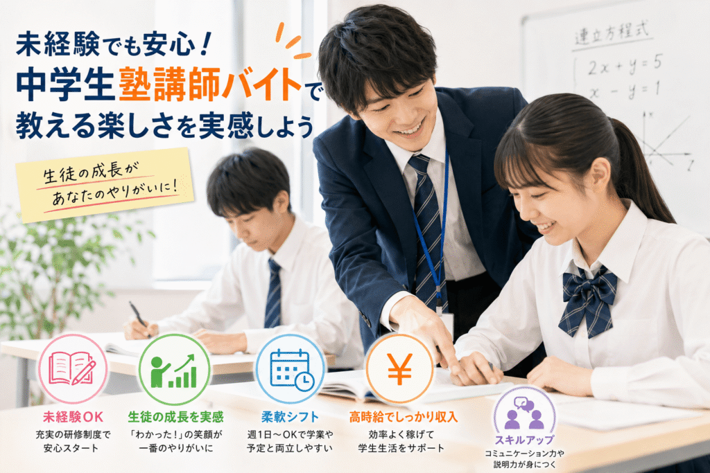 未経験でも安心！中学生塾講師バイトで教える楽しさを実感しよう