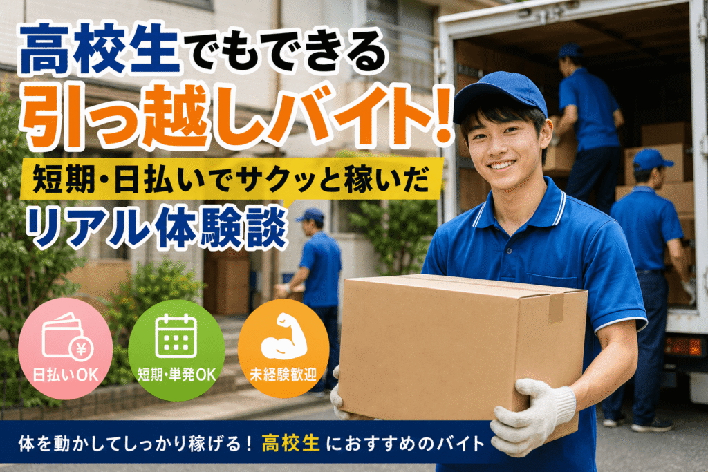 高校生でもできる引っ越しバイト!短期・日払いでサクッと稼ぐ方法