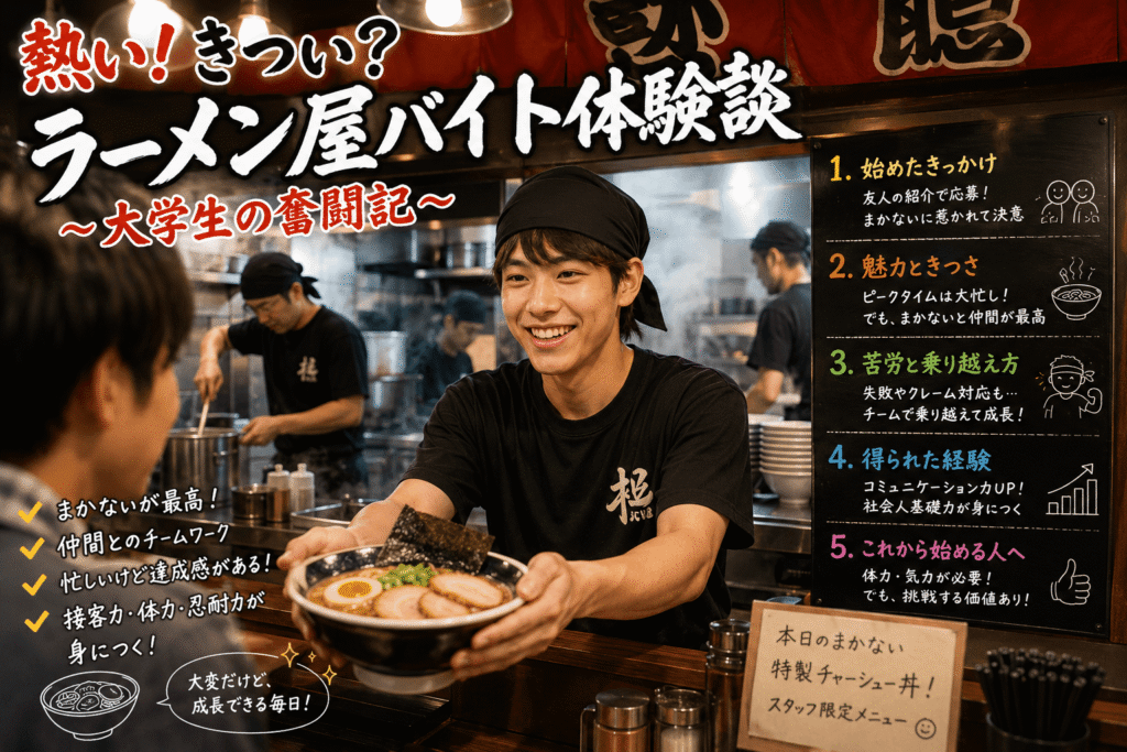 熱い！きつい？ラーメン屋バイト体験談～大学生の奮闘記～