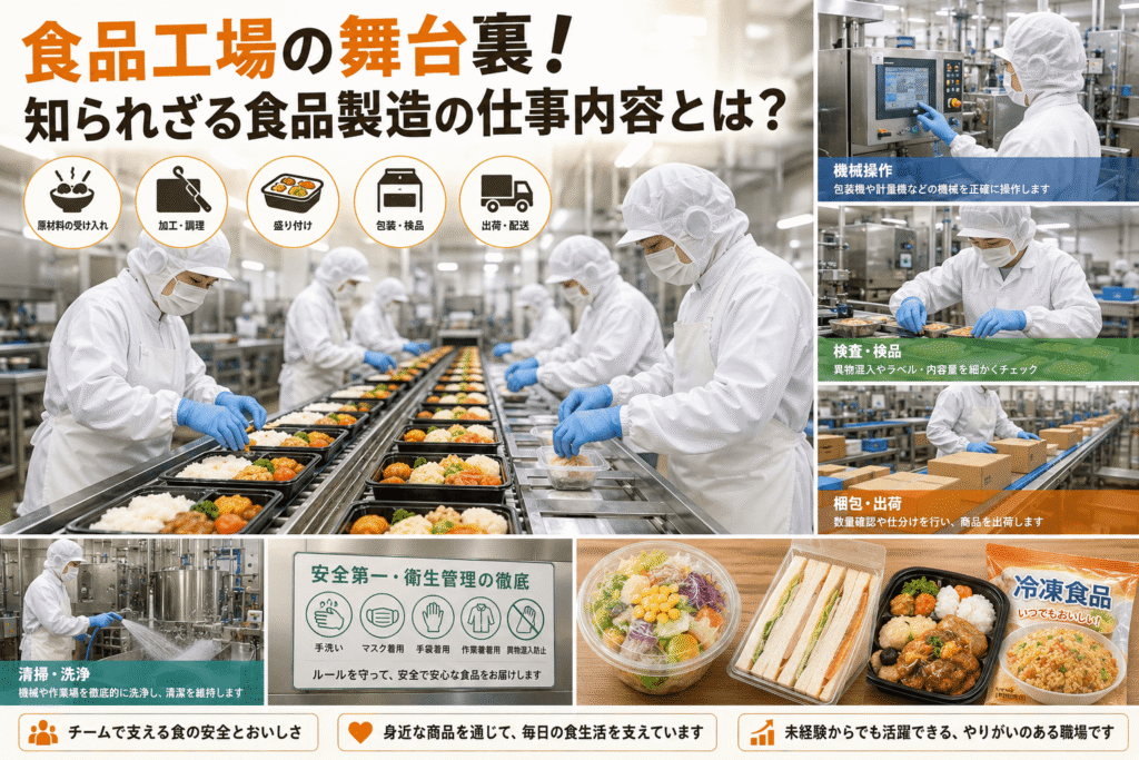 食品工場の舞台裏!知られざる食品製造の仕事内容とは?