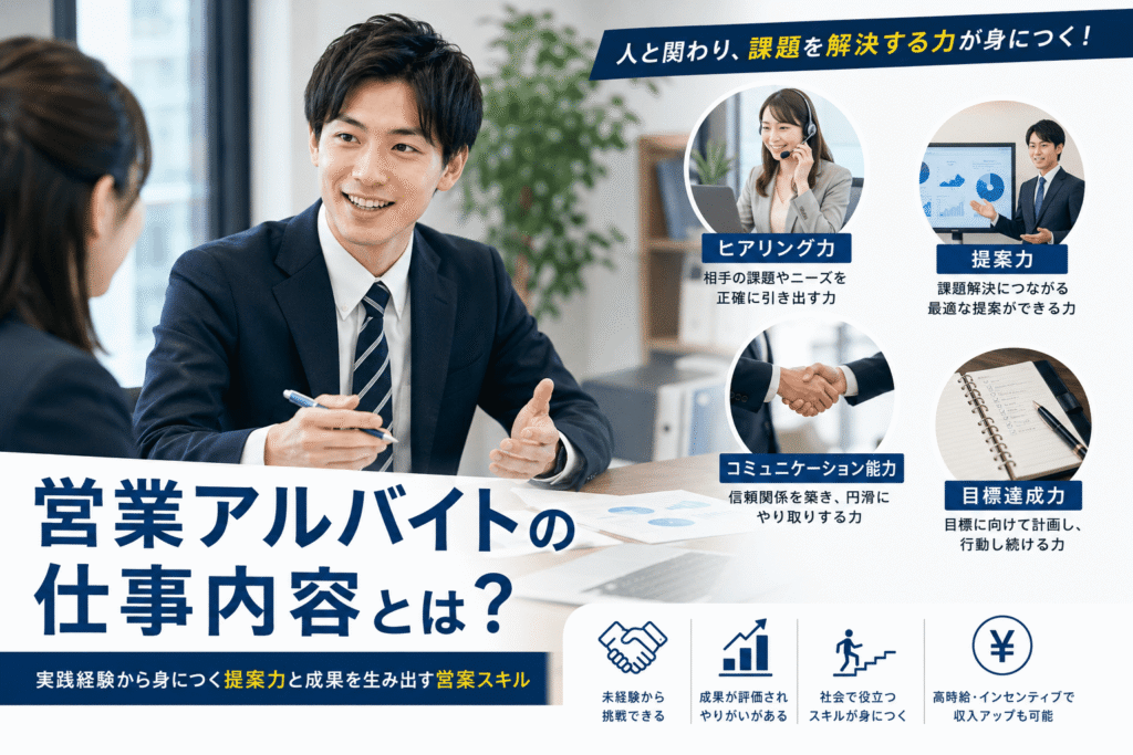 営業アルバイトの仕事内容とは?