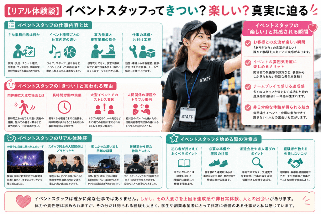 【リアル体験談】イベントスタッフってきつい？楽しい？真実に迫る