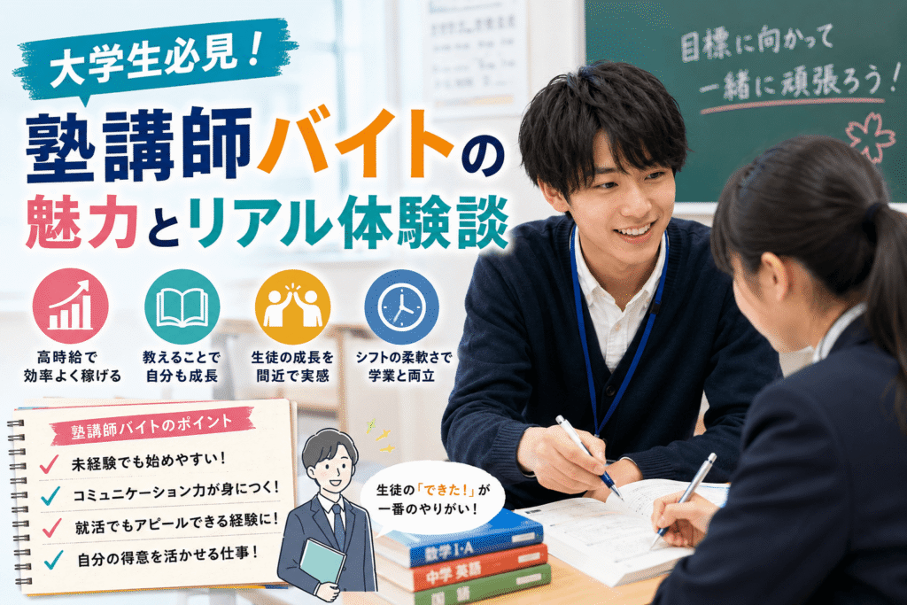 大学生必見！塾講師バイトの魅力とリアル体験談