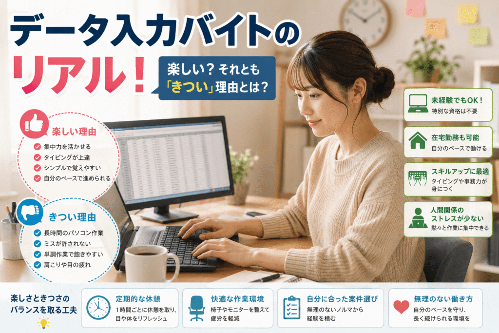 データ入力バイトのリアル！楽しい？それとも「きつい」理由とは？