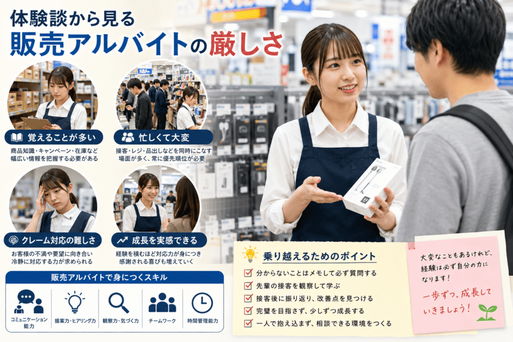 体験談から見る販売アルバイトの厳しさ