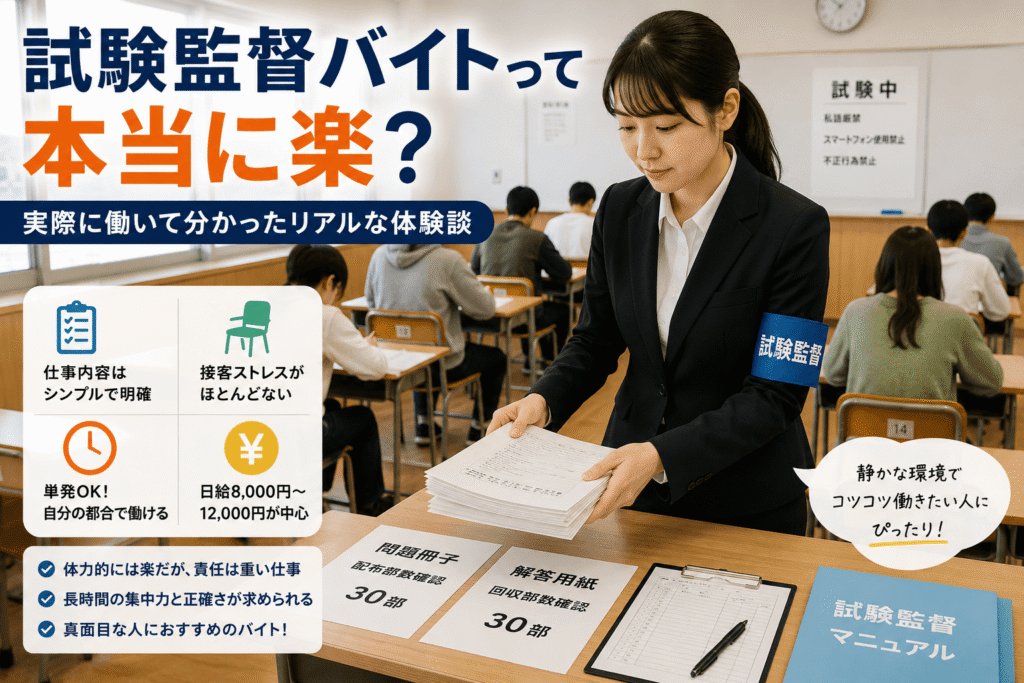 試験監督バイトって本当に楽?リアルな体験談を大公開!