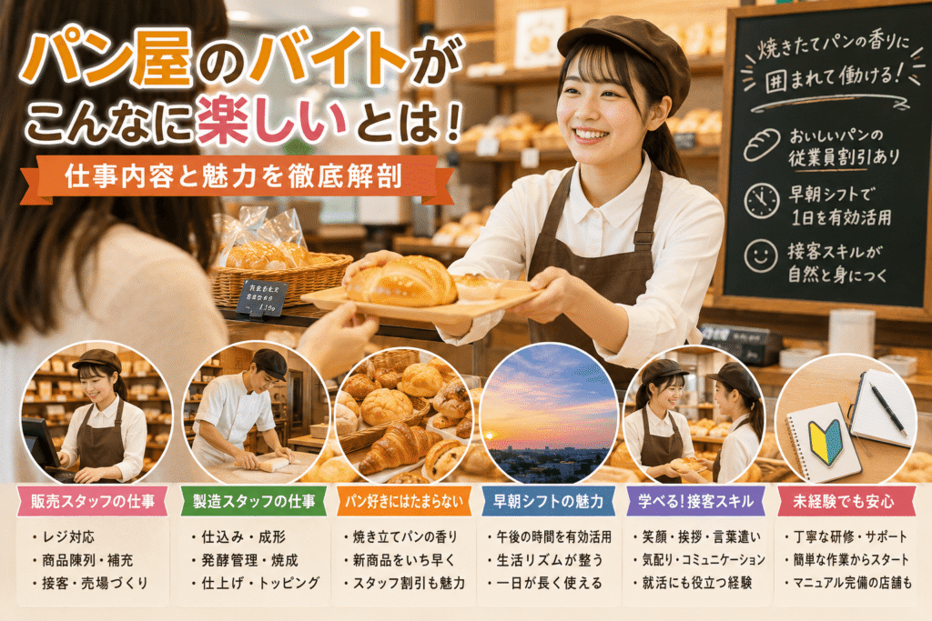 パン屋のバイトがこんなに楽しいとは!仕事内容と魅力を徹底解剖