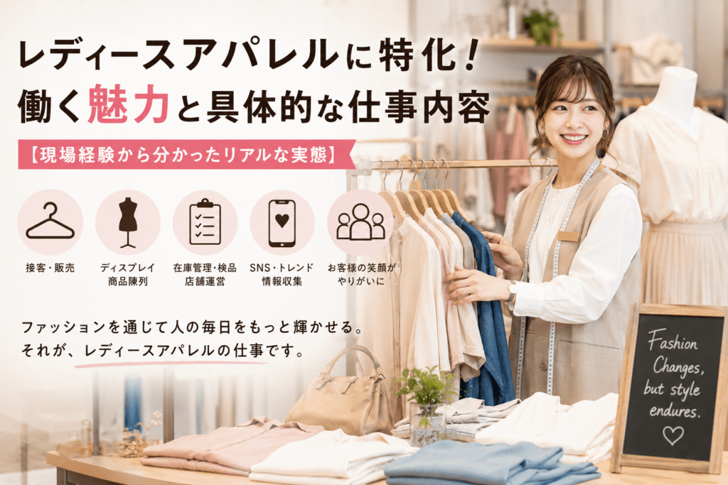 レディースアパレルに特化!働く魅力と具体的な仕事内容