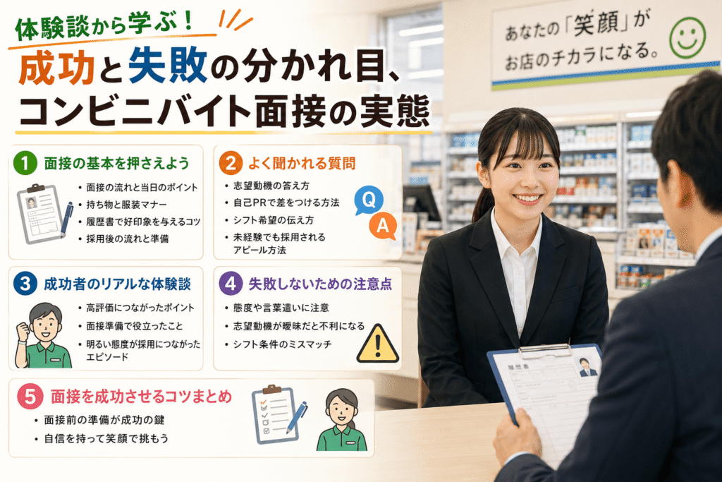 体験談から学ぶ!成功と失敗の分かれ目、コンビニバイト面接の実態