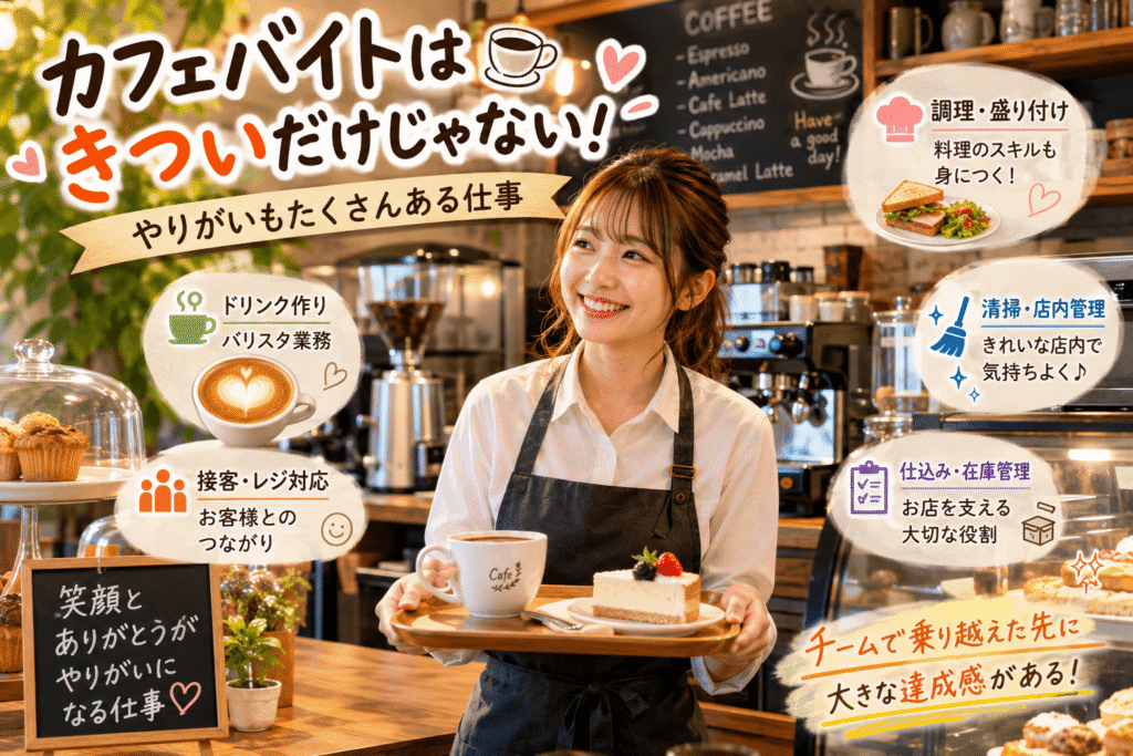 カフェバイトは本当にきつい?経験者が語るリアルな仕事内容とは?