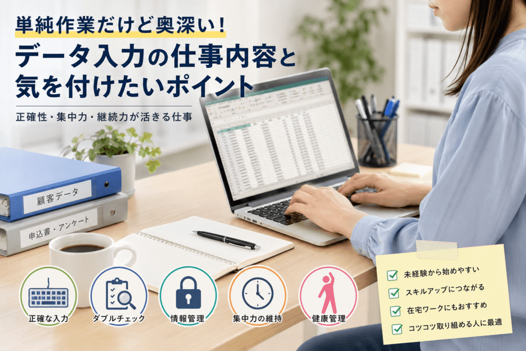 単純作業だけど奥深い！データ入力の仕事内容と気を付けたいポイント