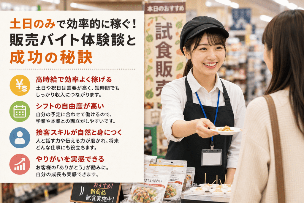 土日のみで効率的に稼ぐ！販売バイト体験談と成功の秘訣