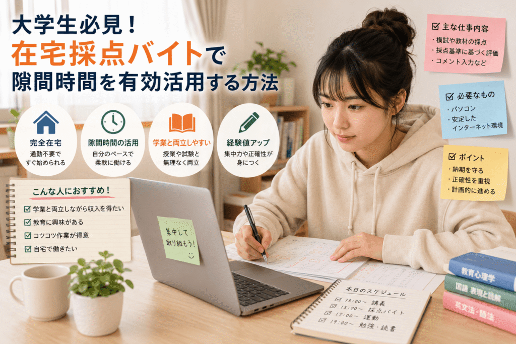 大学生必見！在宅採点バイトで隙間時間を有効活用する方法
