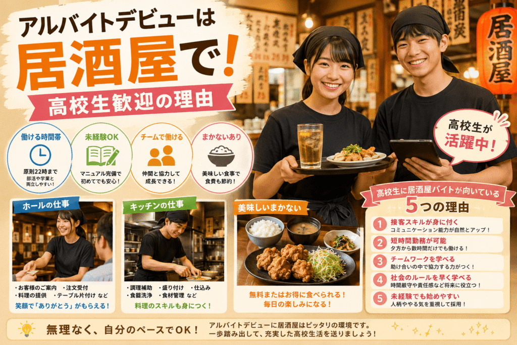アルバイトデビューは居酒屋で!高校生歓迎の理由