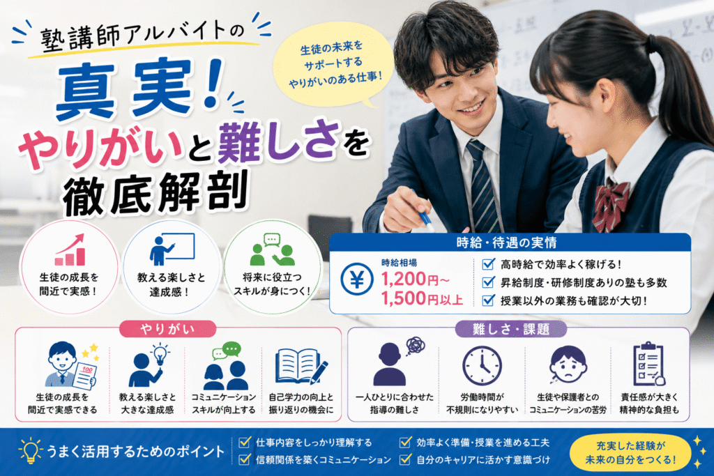 塾講師アルバイトの真実！やりがいと難しさを徹底解剖