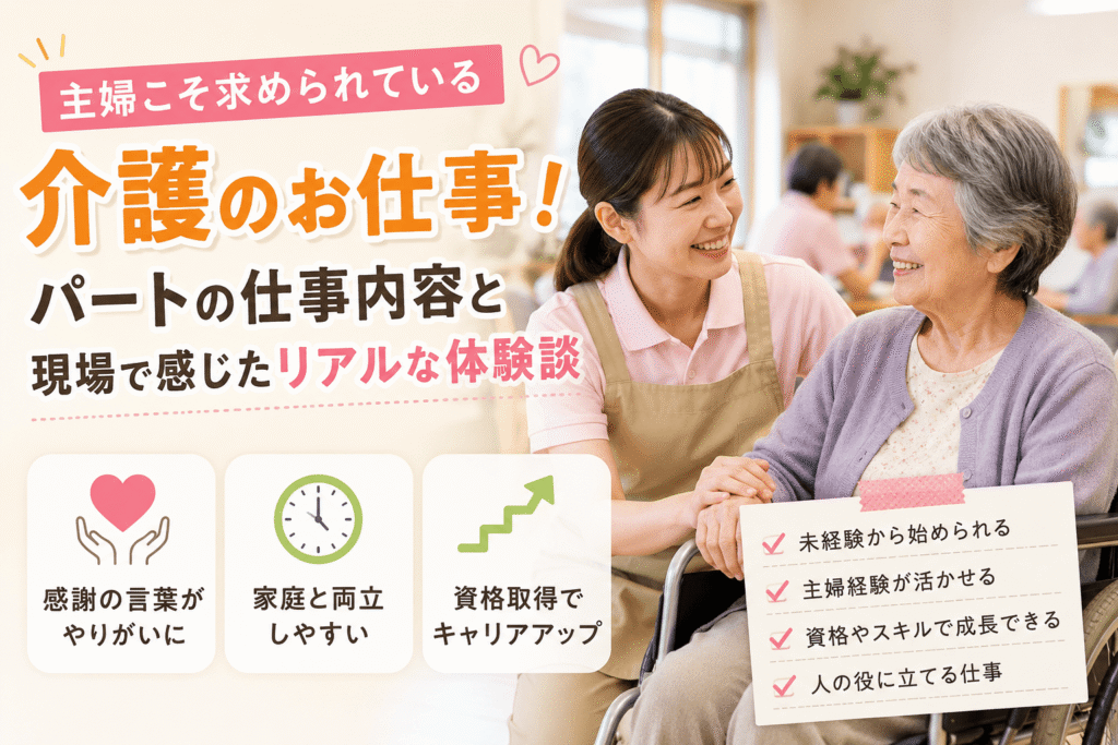 主婦こそ求められている「介護のお仕事」!パートの仕事内容