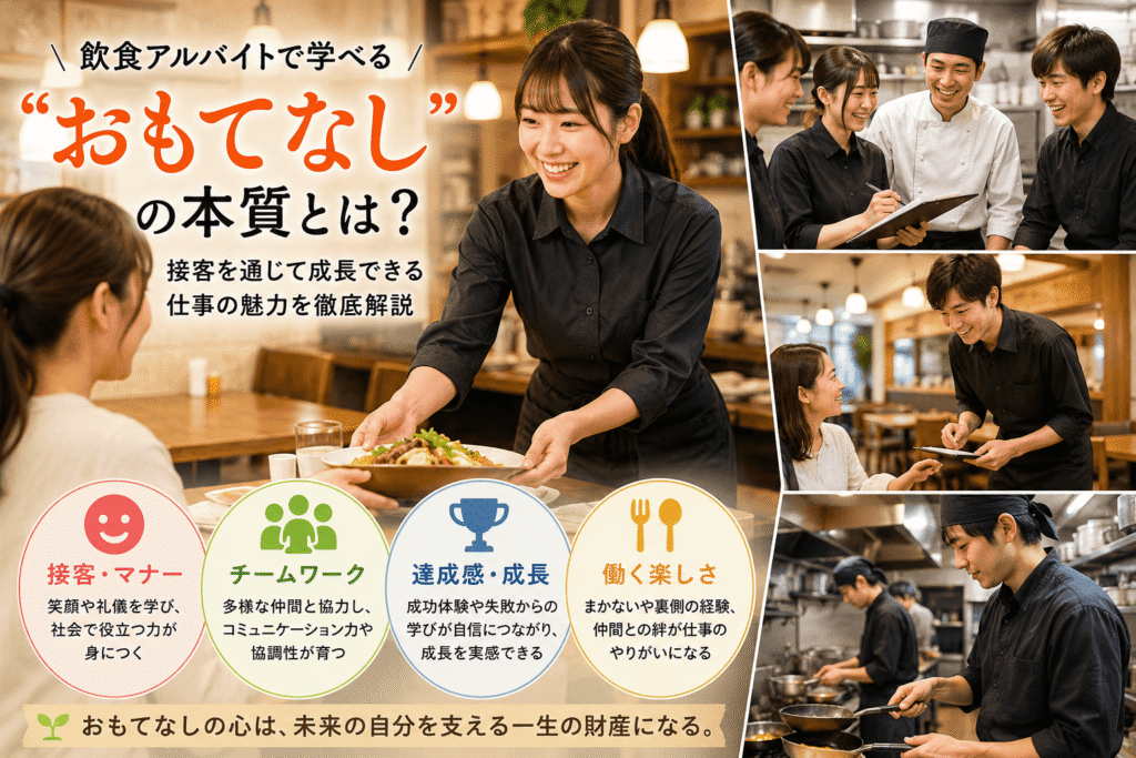 接客で学ぶおもてなしの心：楽しい飲食アルバイトの裏側