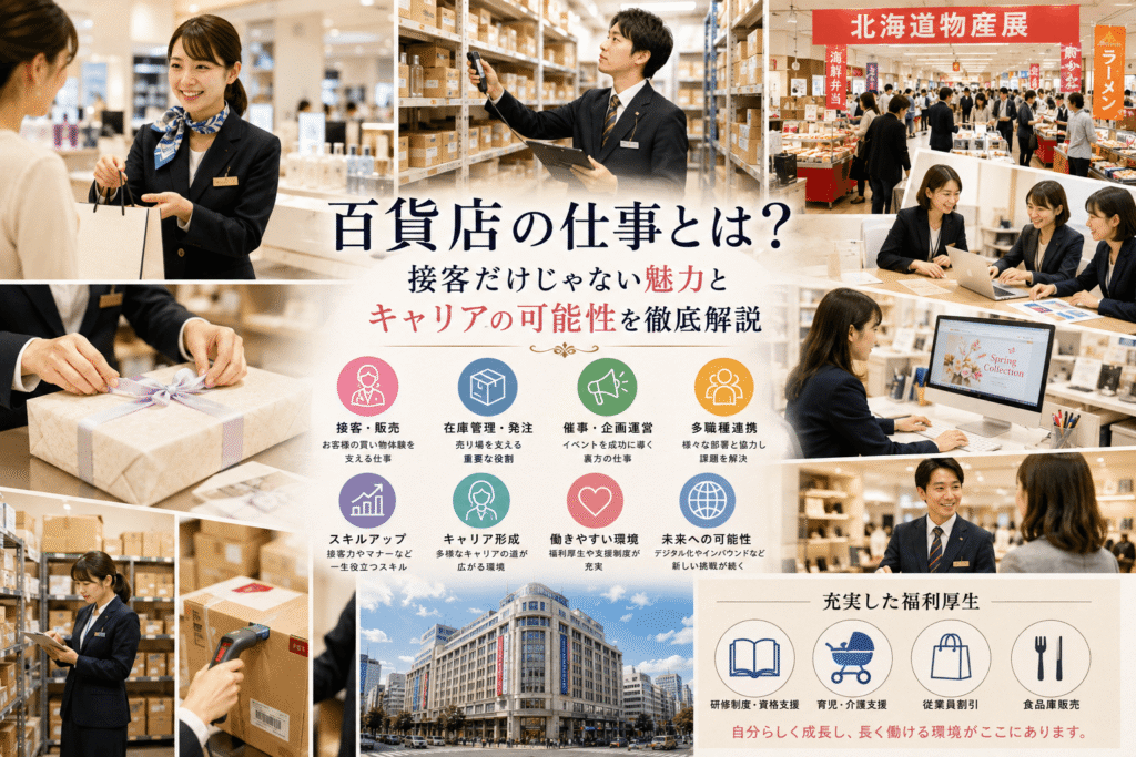 販売員だけじゃない!百貨店での多岐にわたる仕事内容に迫る
