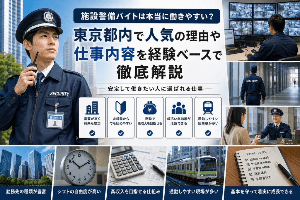 あなたも警備のプロに！東京都内で人気急上昇中の施設警備バイト