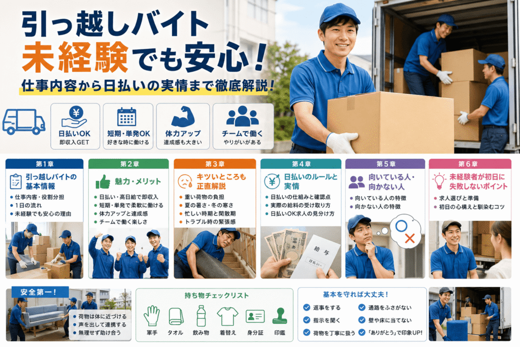 引っ越しバイト未経験でも安心!仕事内容から日払いの実情まで徹底解説!